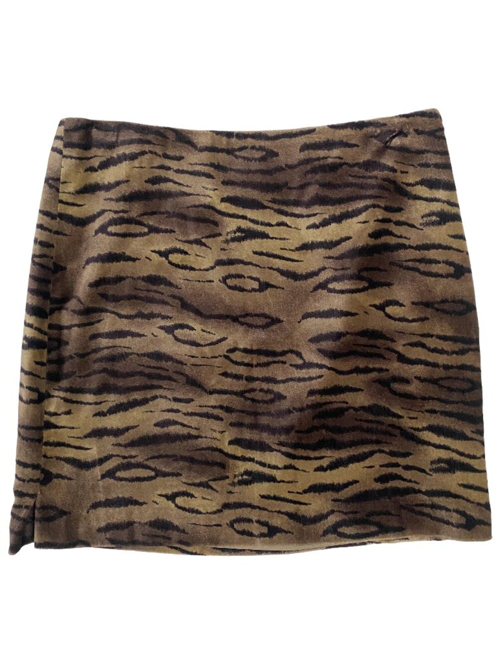 vintage ralph lauren plaid label tag tiger print faux fur mini skirt